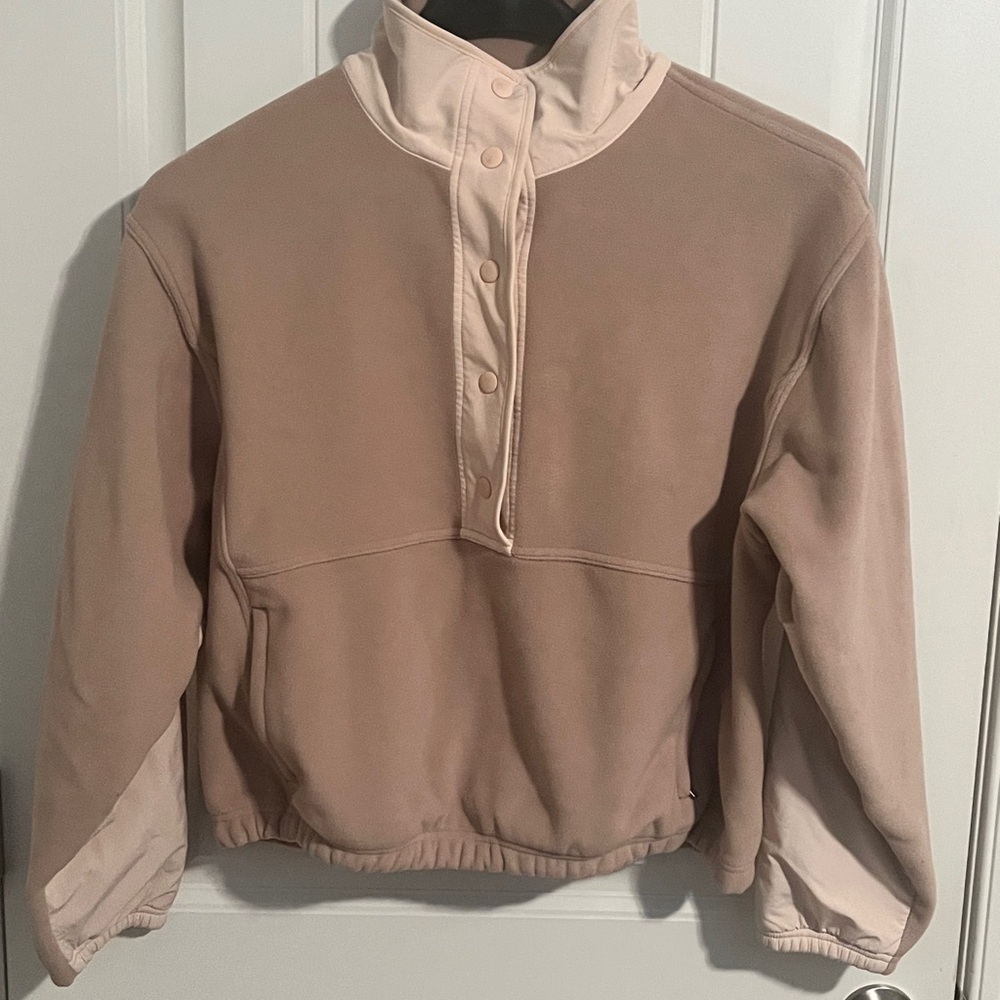 Athleta Beige Button-Up Top